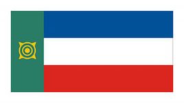 Флаг Хакасии. Государственные языки - хакасский и русский